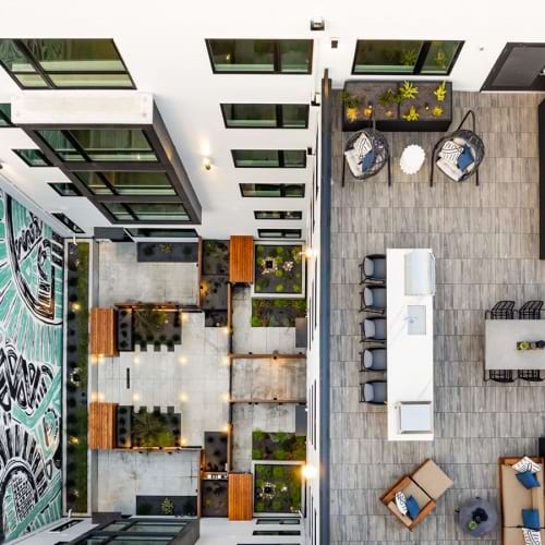 Interior courtyard with al fresco dining and lounge areas Interior courtyard with al fresco dining and lounge areas