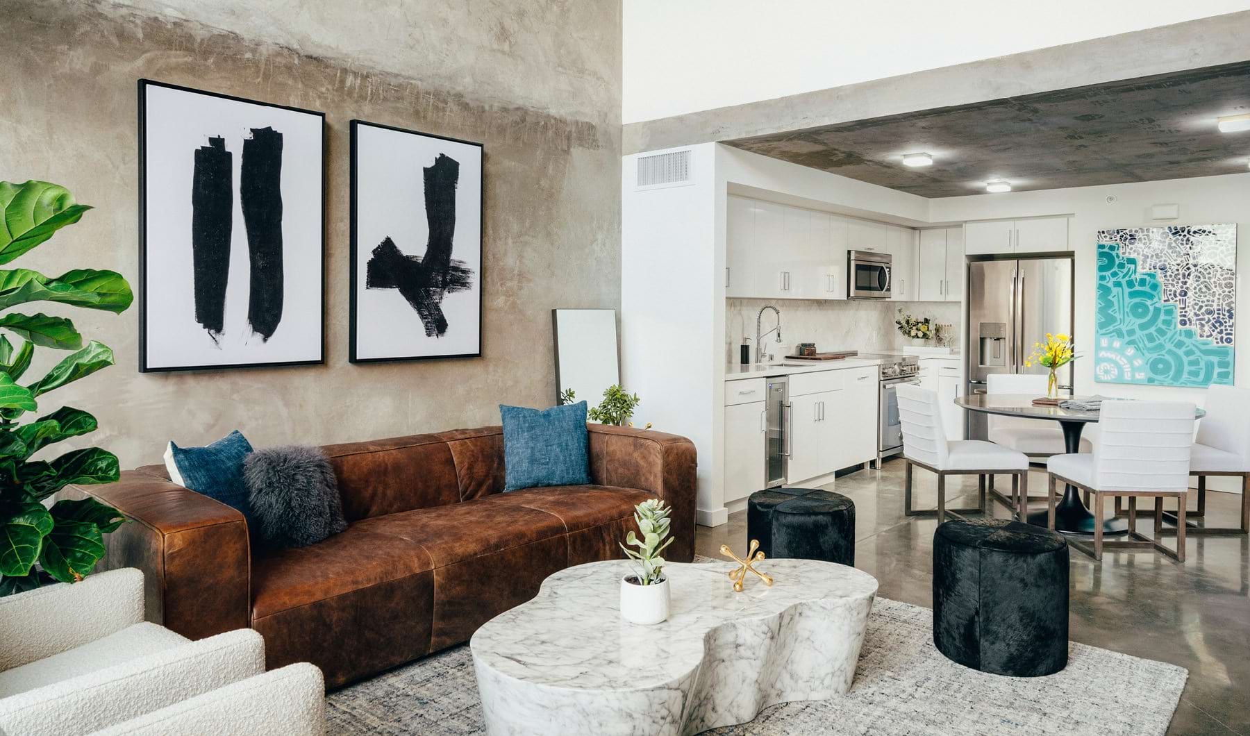 Open space living with high ceilings and modern conveniences Open space living with high ceilings and modern conveniences